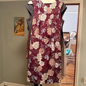 Ann Taylor Factory Burgundy Floral Dress